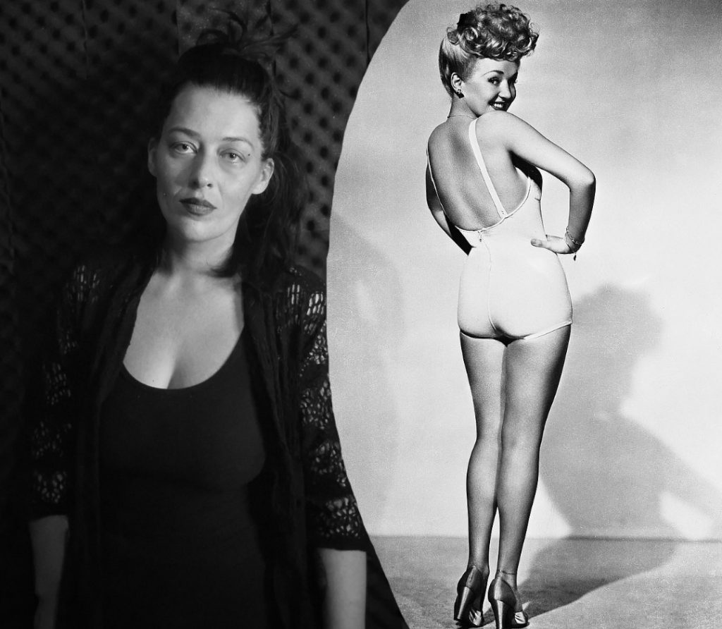 Betty Grable & Grable placed side by side in a photo
